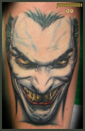 wicked jester tattoos. Buckle evil joker tattoo.