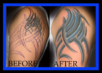 Shoulder Tribal Cover Up Tattoo