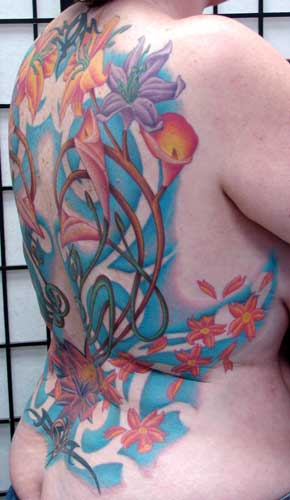 Tattoos. Tattoos Flower Lily. nouveau back piece