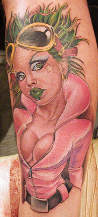 Tattoo Galleries: Pink Cat Suit Tattoo Design