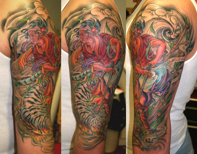 Hope Gallery Tattoo : Tattoos : Tim Harris : Samurai with Tiger