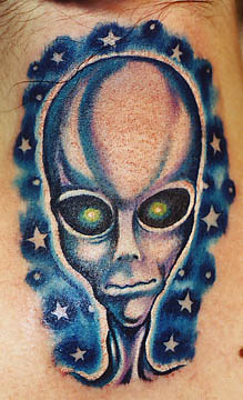 Tattoo Galleries: Alien Head Tattoo Design