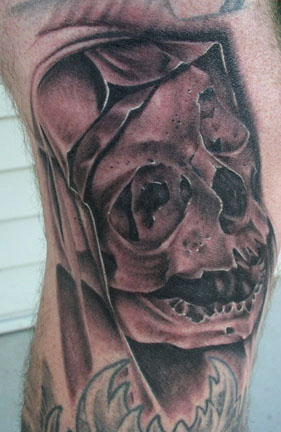 Tattoo Galleries: Skull w/ shroud Tattoo Design