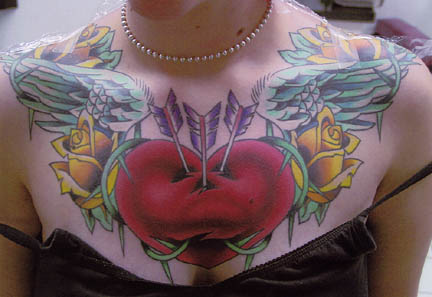 heart tattoos on chest. Trend Heart Tattoos