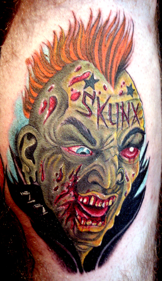Punk Tattoo Design On Full Face Man Commissions: Tattoo designs.