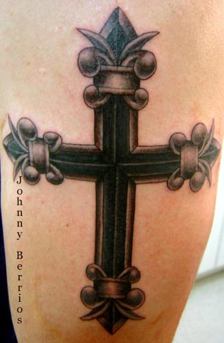 black cross tattoo. Johnny Berrios - Cross
