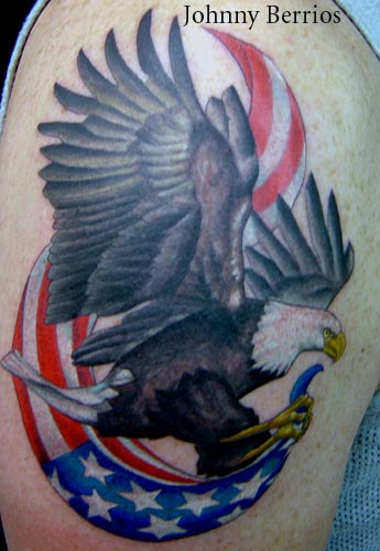 eagle and american flag tattoos. Johnny Berrios - Eagle flag