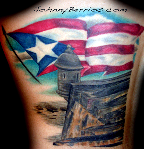 Flag Tattoos Designs Sporting Puerto Rican tattoos