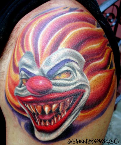 Comments Evil clown tattoos are always lots of fun