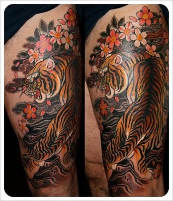Looking for unique Tattoos Tiger half sleeve click to view large image